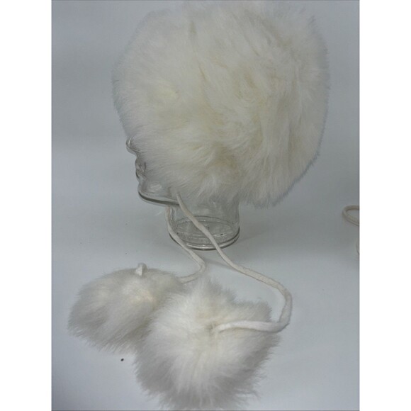 Vintage 1950/60s Child's White Rabbit Fur Hat & Muff set Wedding Christmas - Picture 3 of 7